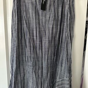 Lulu's Navy and White Striped High-Low Skirt